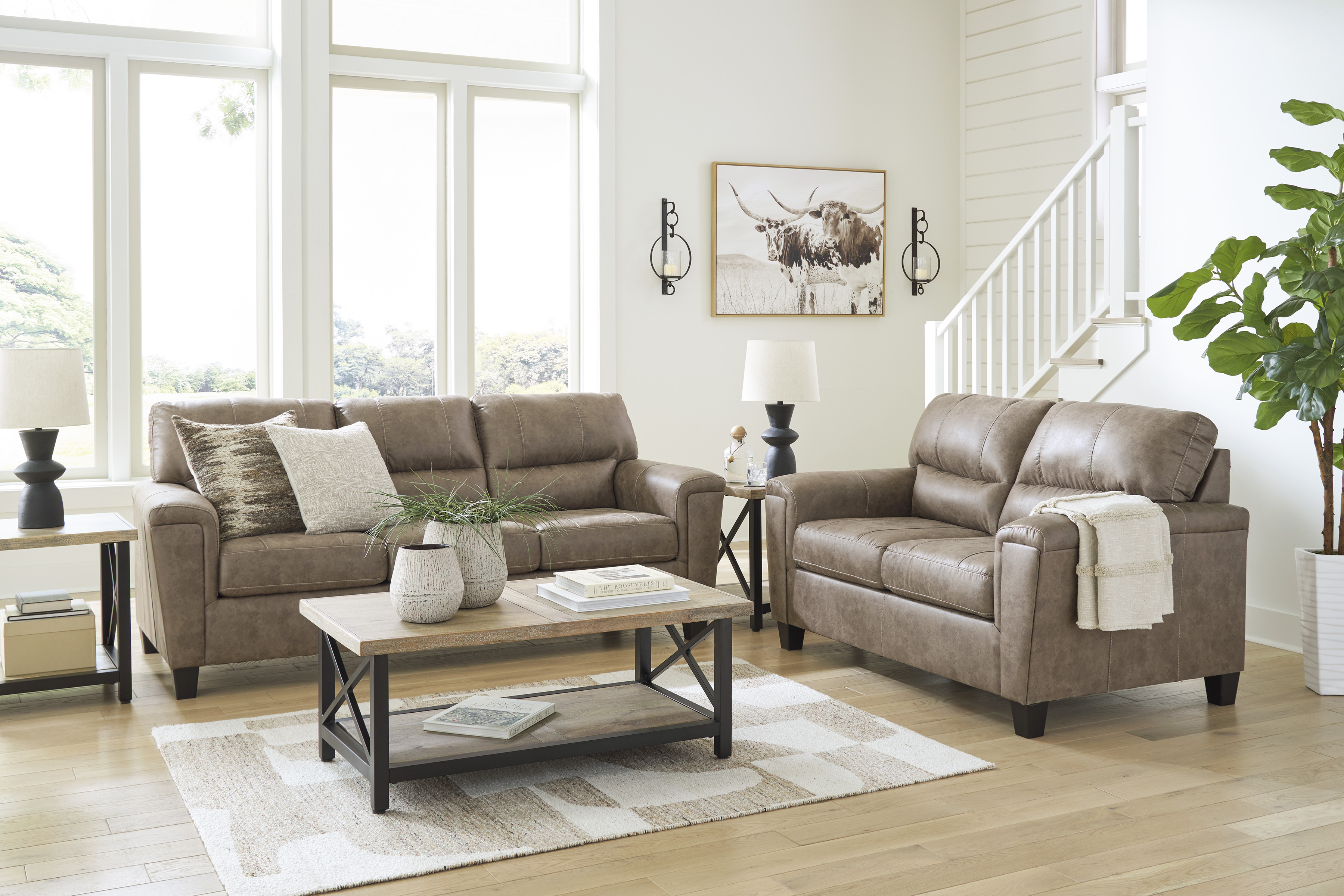 Navi sofa and loveseat set.